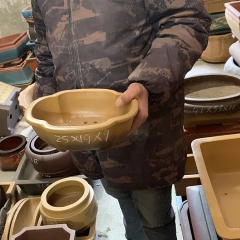 紫砂花盆手工制作