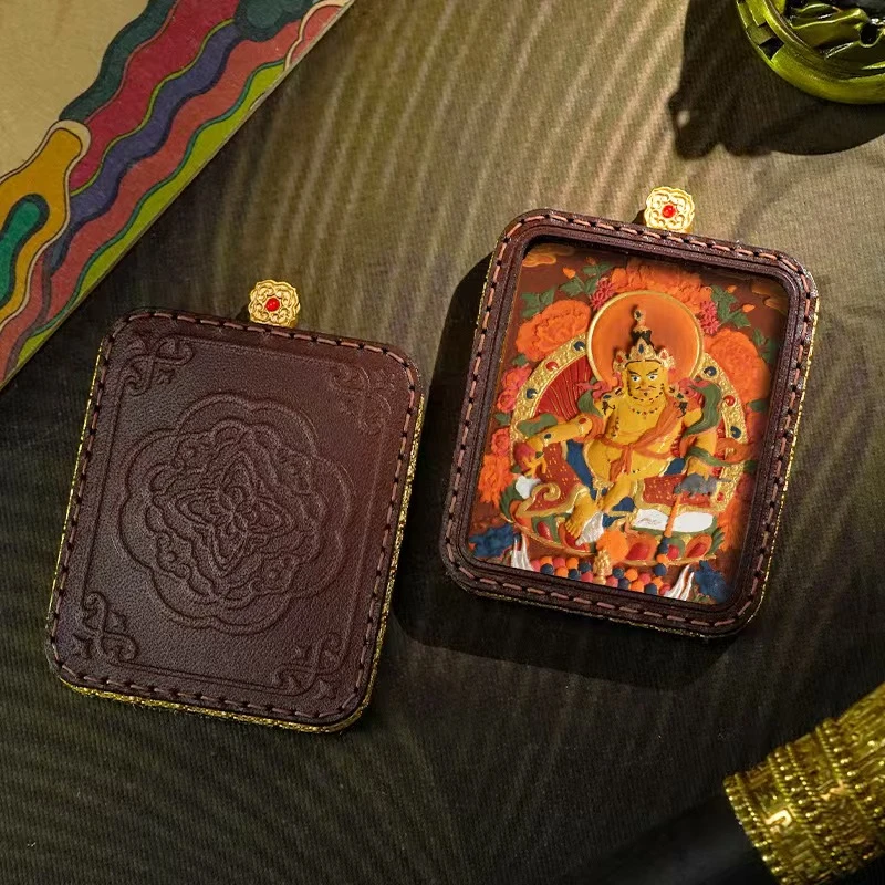 皮壳唐卡黄财神精美独特艺术佳品