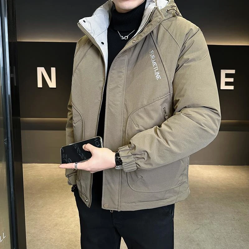 潮流工装男士棉衣外套男款秋冬季2025新款高级感连帽加厚防寒棉服