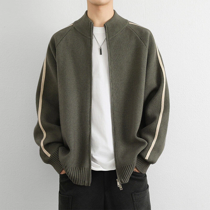 秋季冬季长袖修身型针织春秋毛衣韩版立领男士运动时尚宽松YJ7012