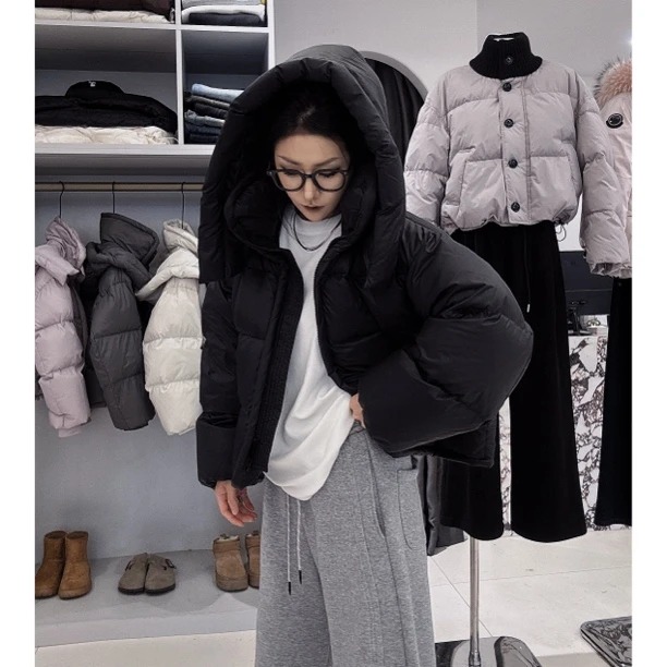 冬款加厚保暖帽子可拆卸羽绒服