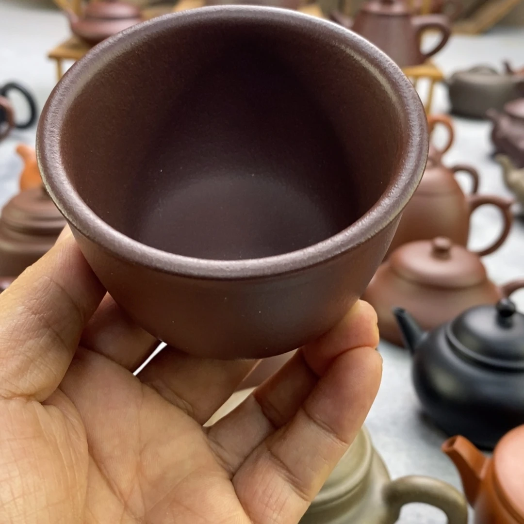 紫砂茶壶紫泥主人杯