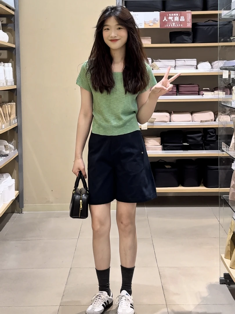 丁丁～银标设计～立体廓形宽松款短裤休闲裤女