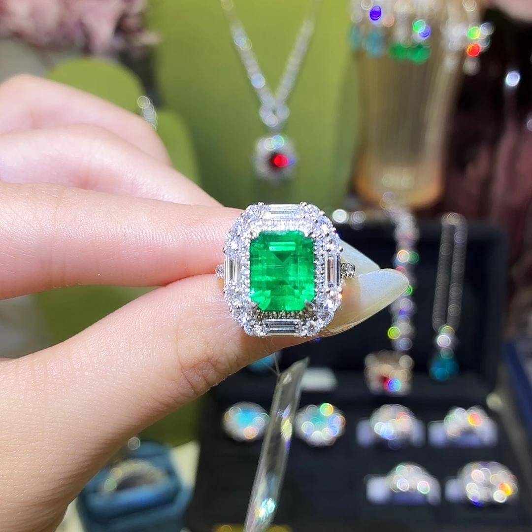 手链铂Pt950镶嵌合成（培育）祖母绿