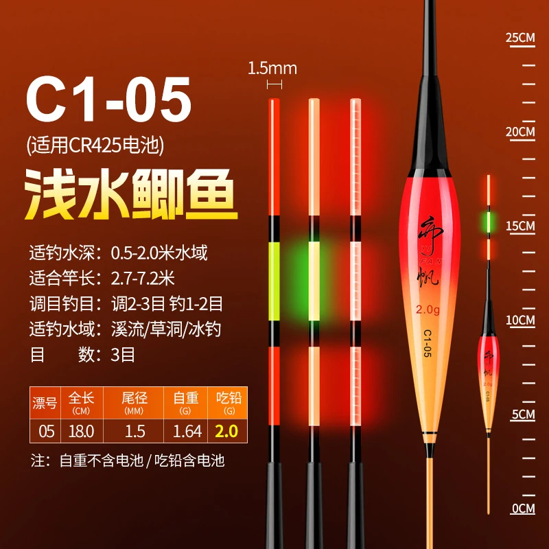 无铅自立漂日夜两用夜光漂高灵敏度大物跑铅漂青鱼浮漂醒目鲢鳙抗