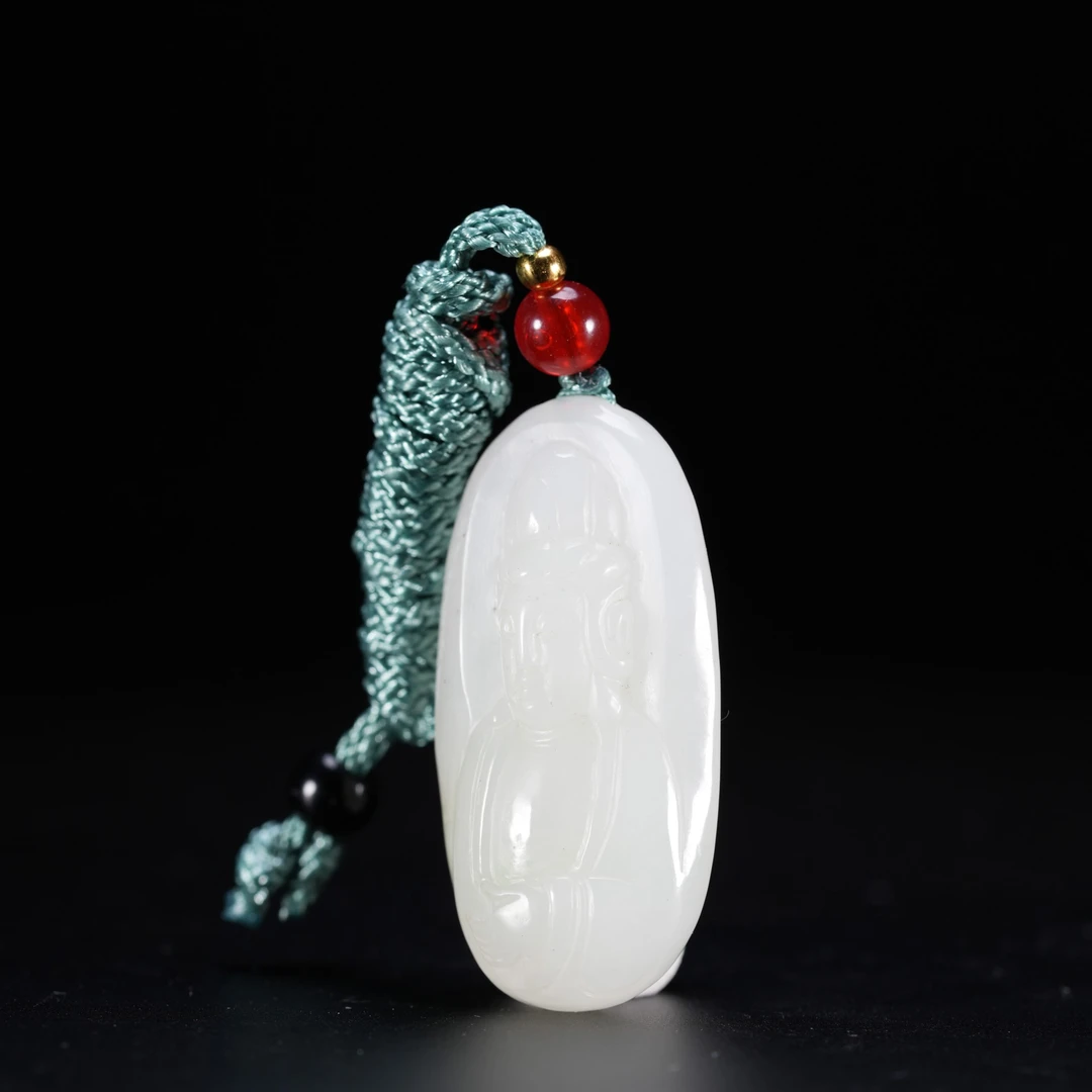 HTY3-36和田白玉观音赐福佩