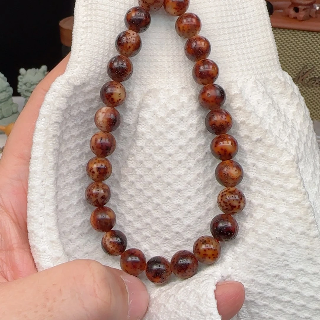 星月菩提手串陈籽火烧云10mm圆