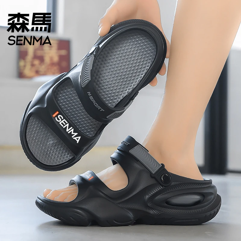 森马凉鞋男款2025夏季百搭透气户外情侣防滑一字拖厚底休闲沙滩鞋