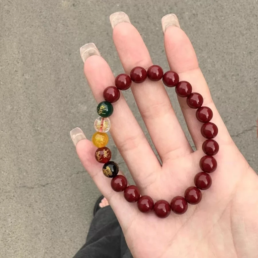 铜合金仿水晶手链 仿玉石新款五路财手链时尚简约单圈手串S071