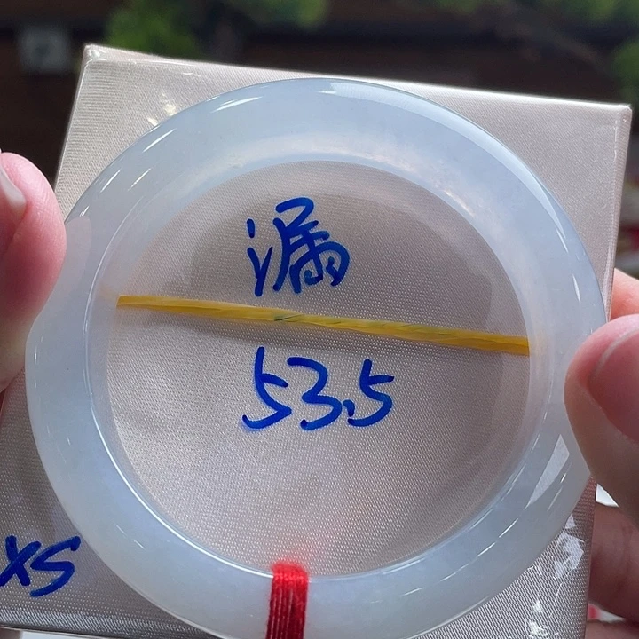 翡翠未镶嵌手镯53.5超漏 性价比超高