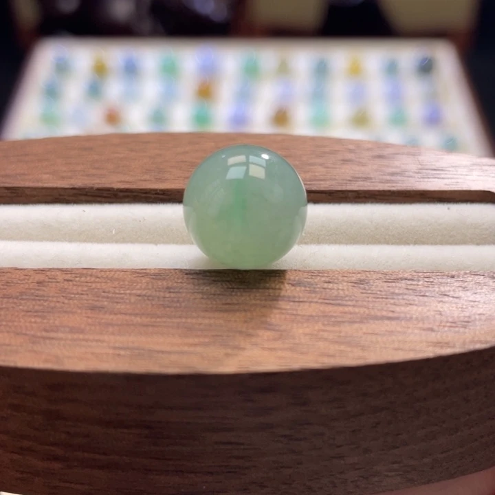 散珠翡翠特色飘金丝绿圆珠卡12.5mm