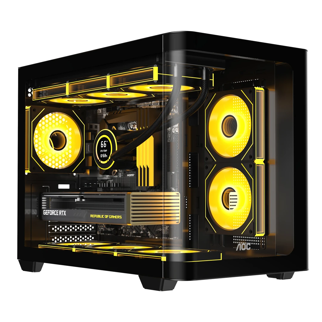 AOC海景房393机箱台式机电脑MATX itx