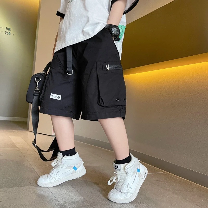 男童薄款短裤潮牌帅气工装短裤夏季中大童新款宽松腰五分裤