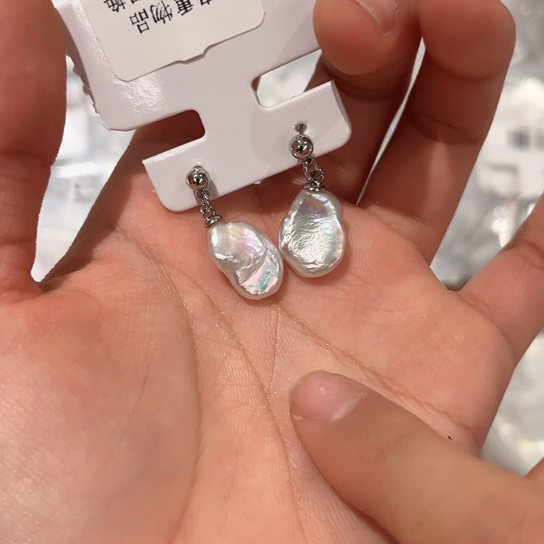 合金淡水珍珠耳饰