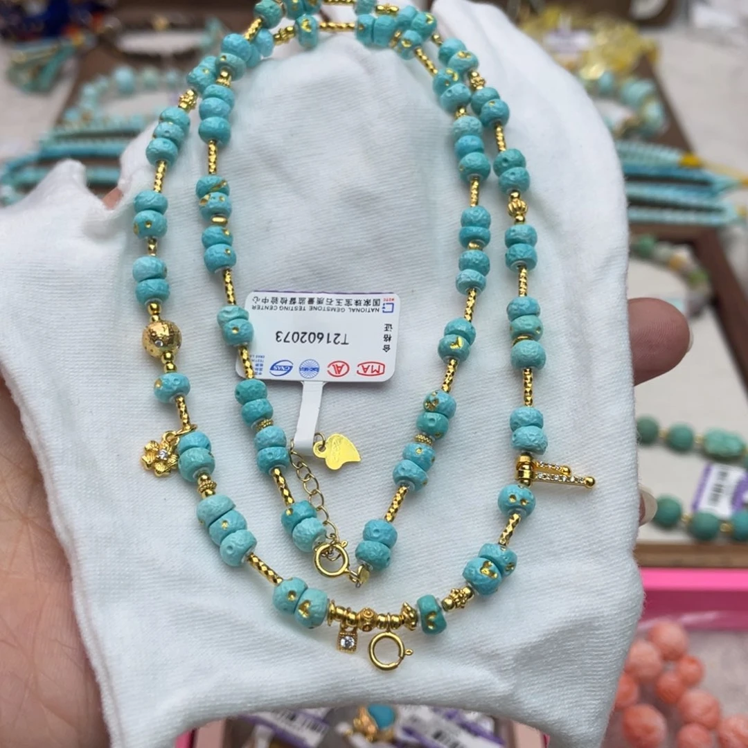 绿松石银S925镶嵌颈饰