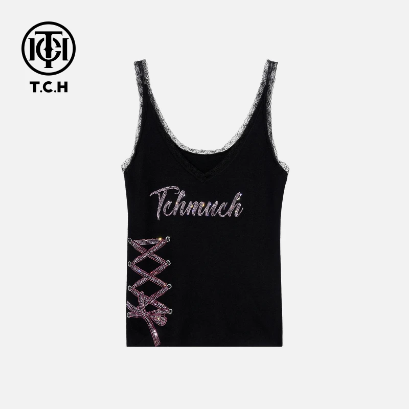 TCH私服烫钻工艺新时尚淑女百搭新潮流吊带女T75C14E5002轻奢tch