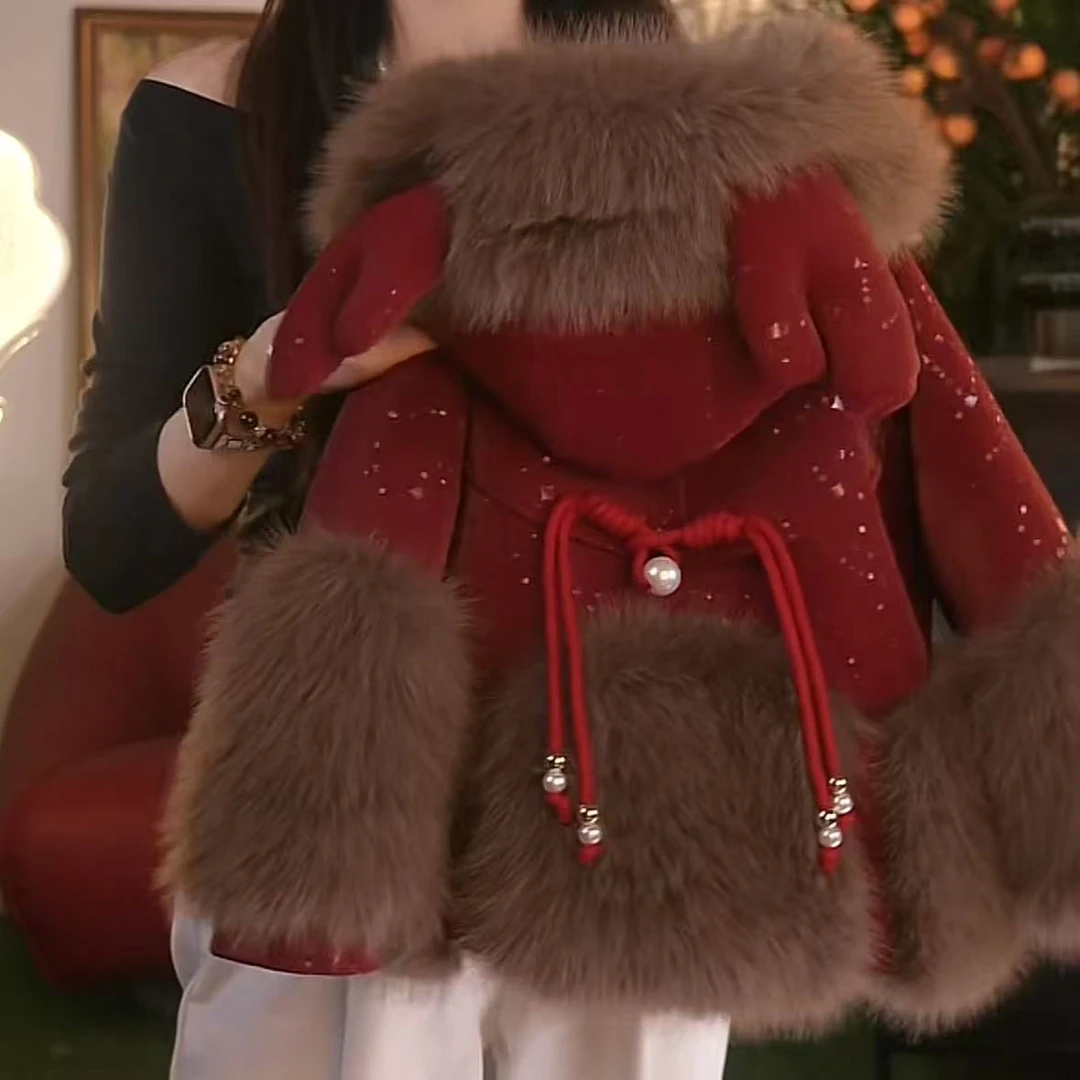 海宁2【红果果】2025新款冬款女童洋气时尚加厚外套MF103