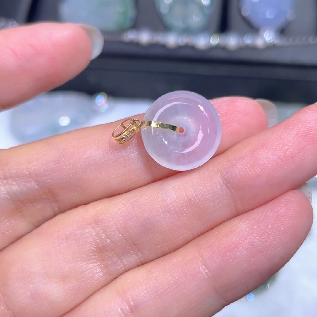 颈饰18K金镶嵌翡翠翡翠