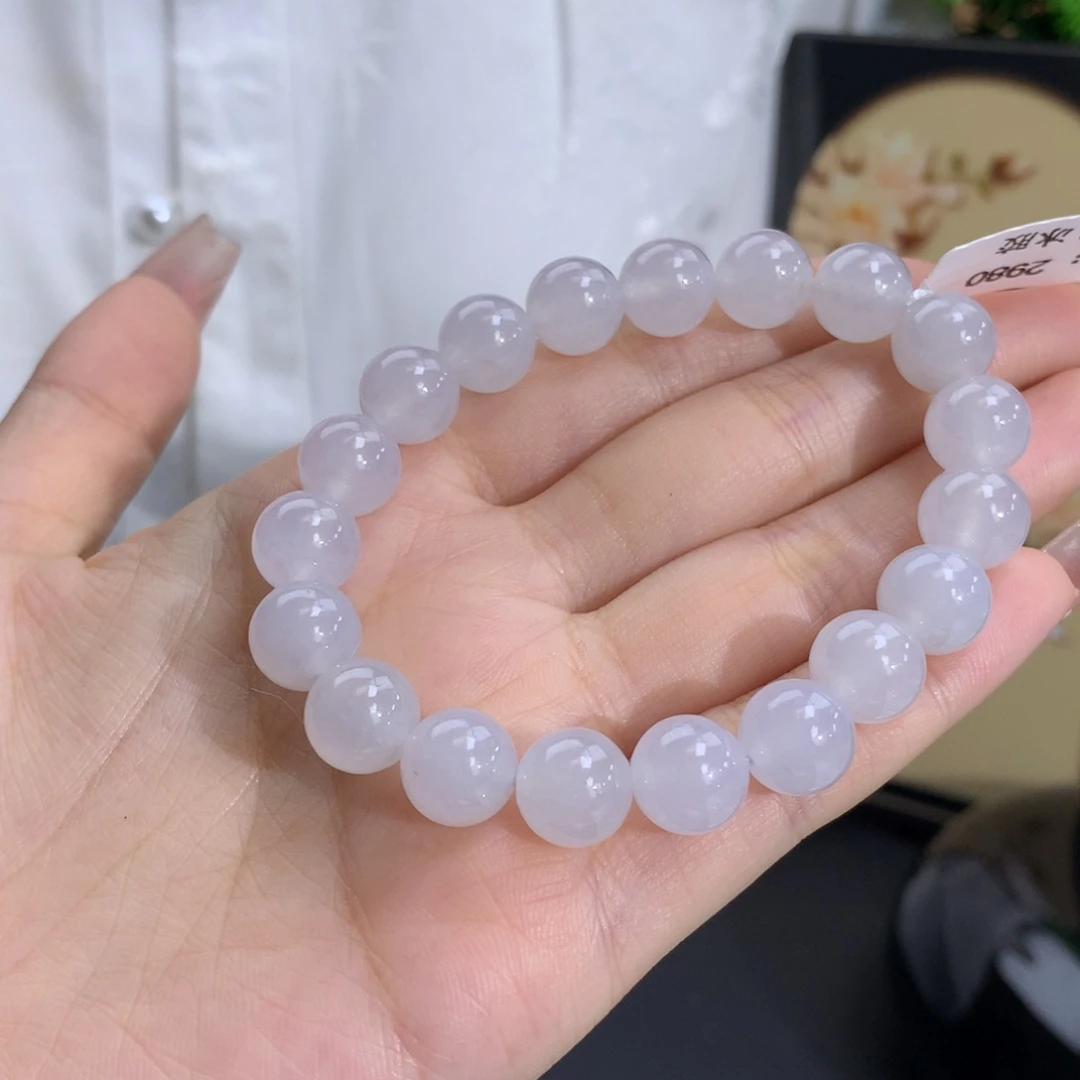 翡翠手链未镶嵌卡10冰润胶白月光