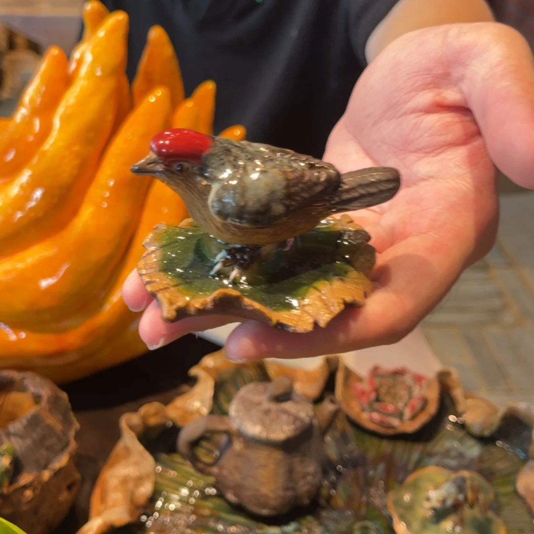 陶艺作品小鸟茶宠