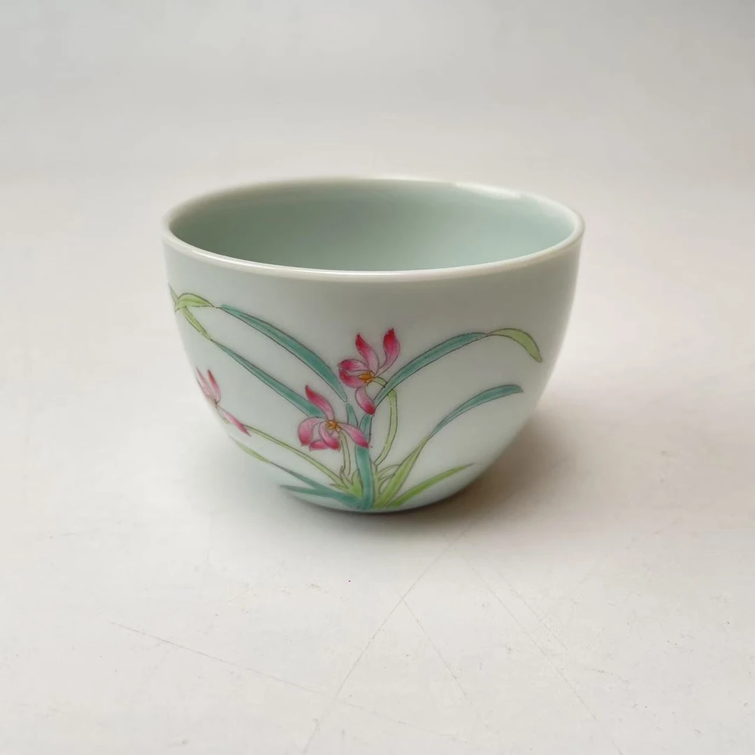 粉彩兰花杯BY08X0112
