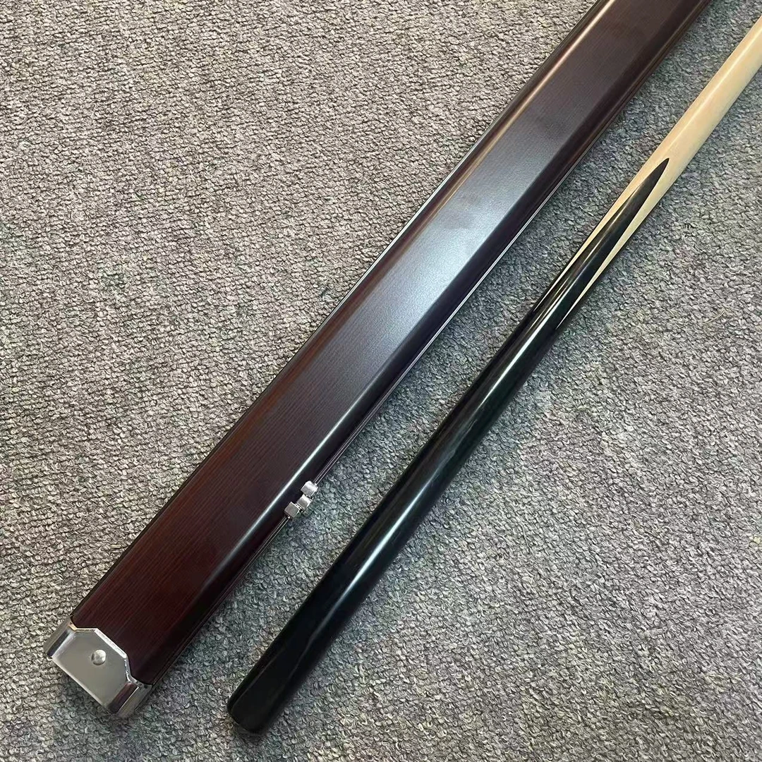 枫木小头职业级黑檀手工通杆一体杆斯诺克黑8八九球台球杆小头杆