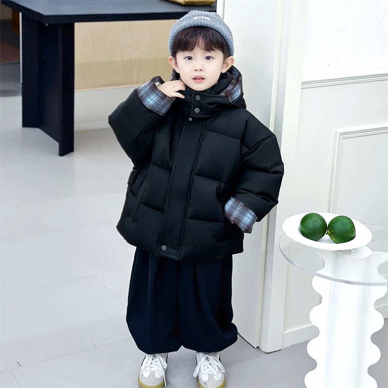 男童羽绒棉服冬季加绒加厚2025新款儿童免洗棉衣外套宝宝冬装棉袄