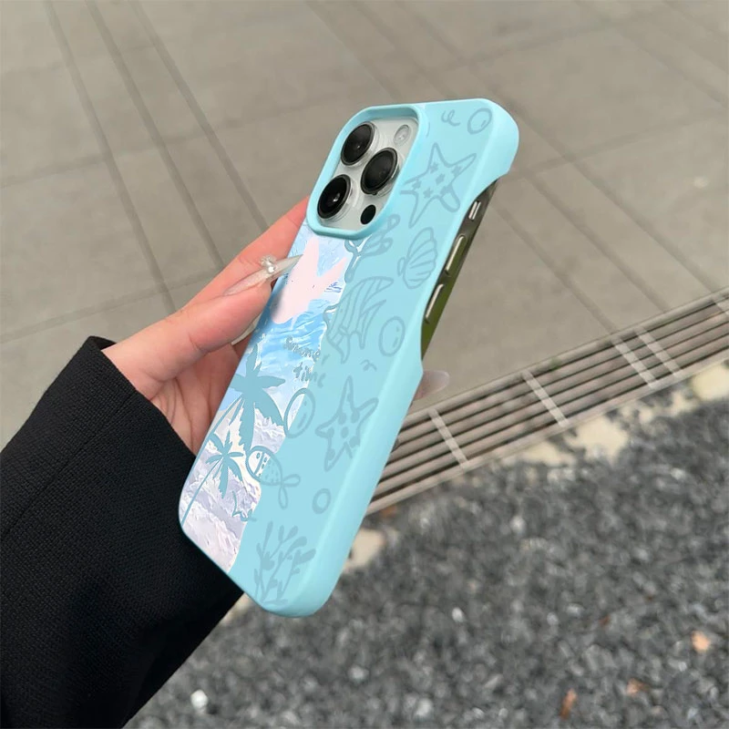 绘画海洋半包款软壳适用苹果16/15promax手机壳iphone14/12/11/13