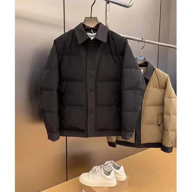 冬季设计师款拼接假两件翻领保暖外套2929