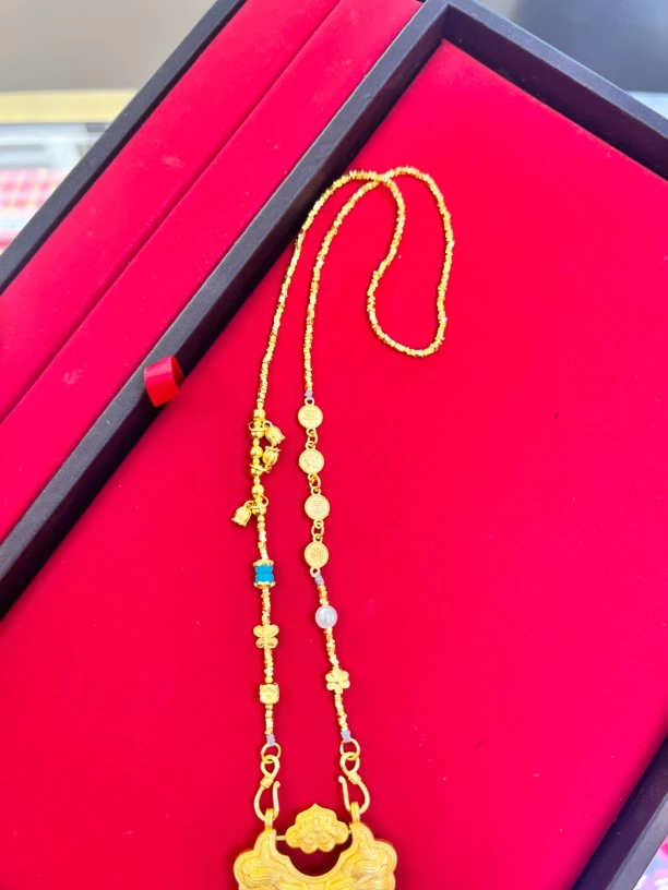 吊坠足银 足银链子足银999 平安喜乐万能配链，锦鲤锁配链不含吊坠