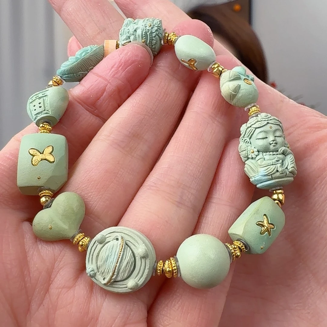 绿松石18K金镶嵌珠宝奇石