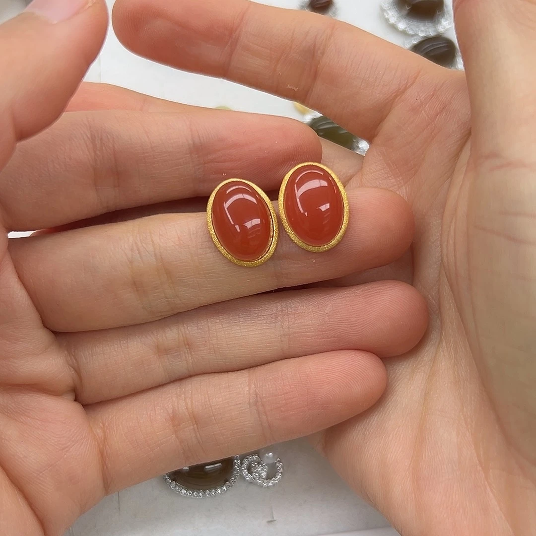 银S925镶嵌定制南红玛瑙?****?颜色多样性发货拍一发一