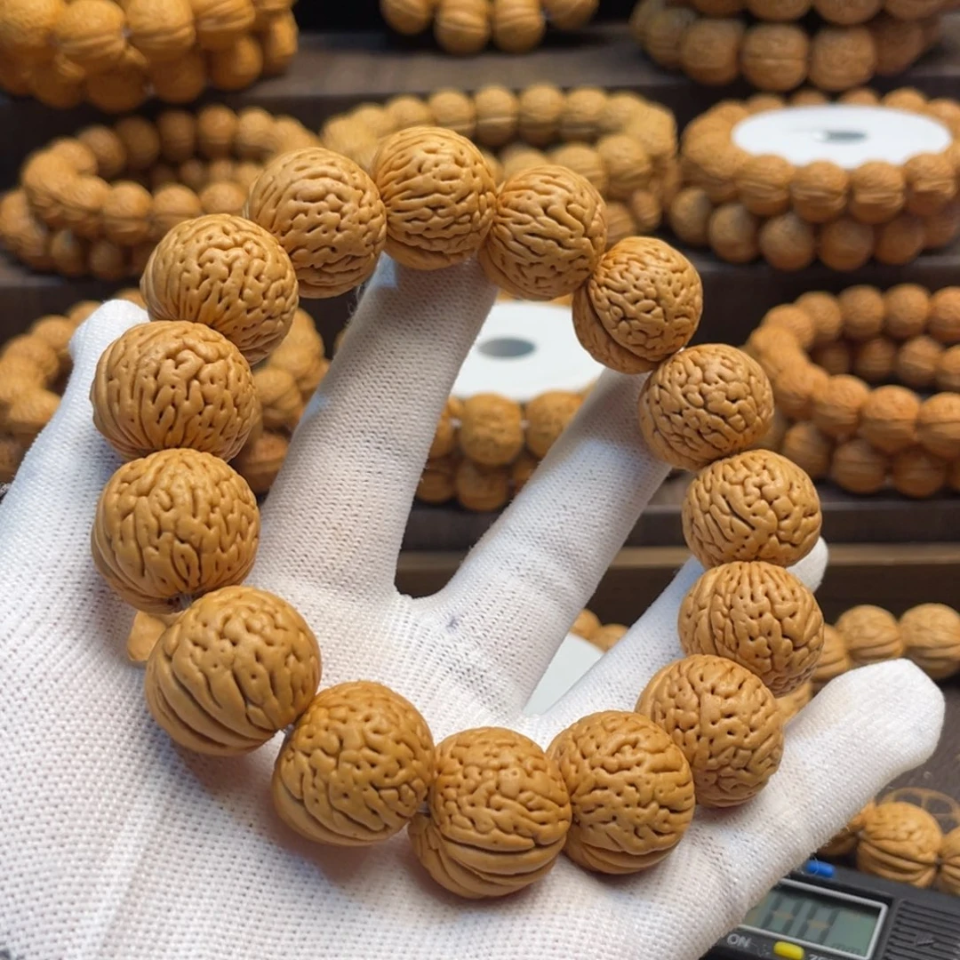 手串桃核悠**心白月光滴溜圆