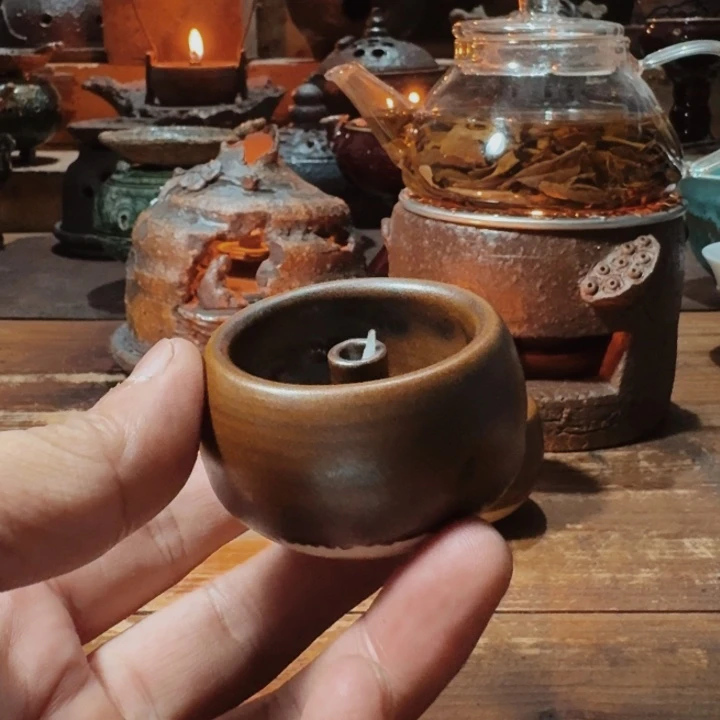 阿文手作迷你温茶小油灯
