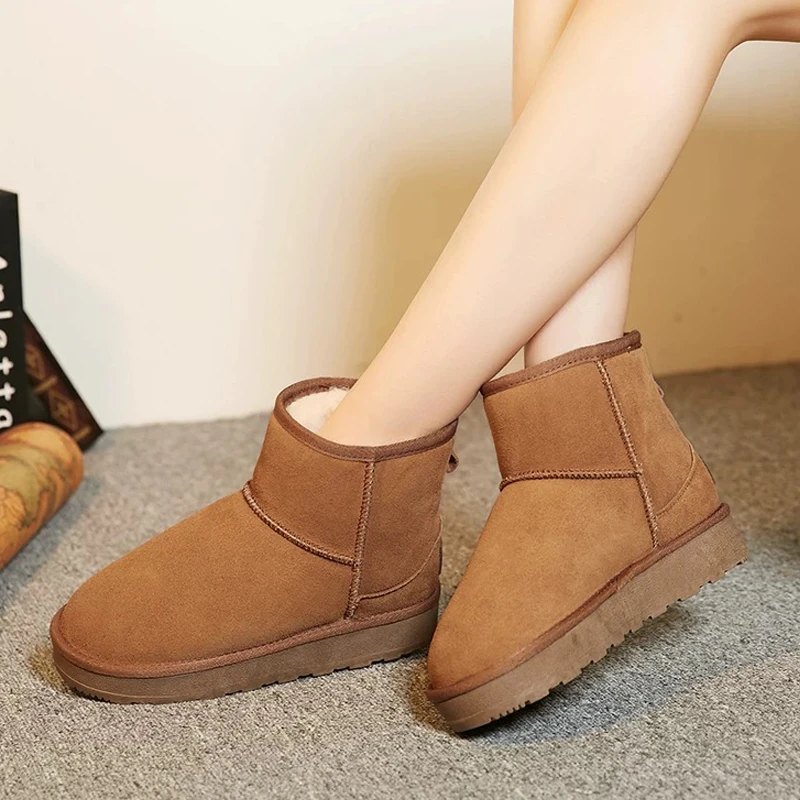 （衣兮短筒厚底雪地靴）冬季新款时尚加绒保暖休闲舒适雪地靴D