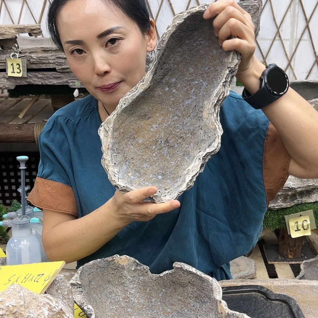 瓦片盆30长盆景盆W30