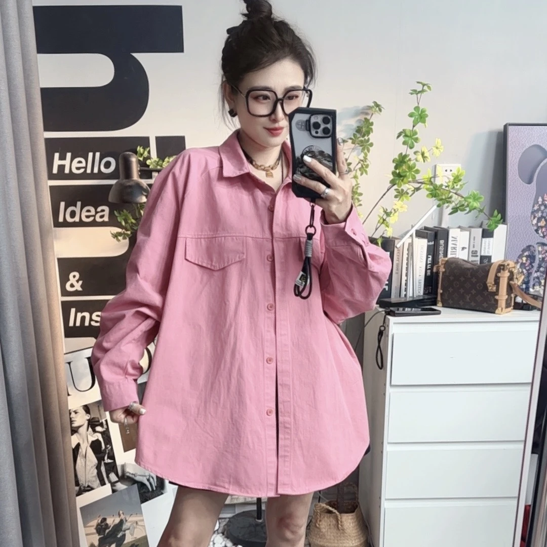 【曾姐严选】春秋长袖宽松韩版休闲设计感牛仔衬衫