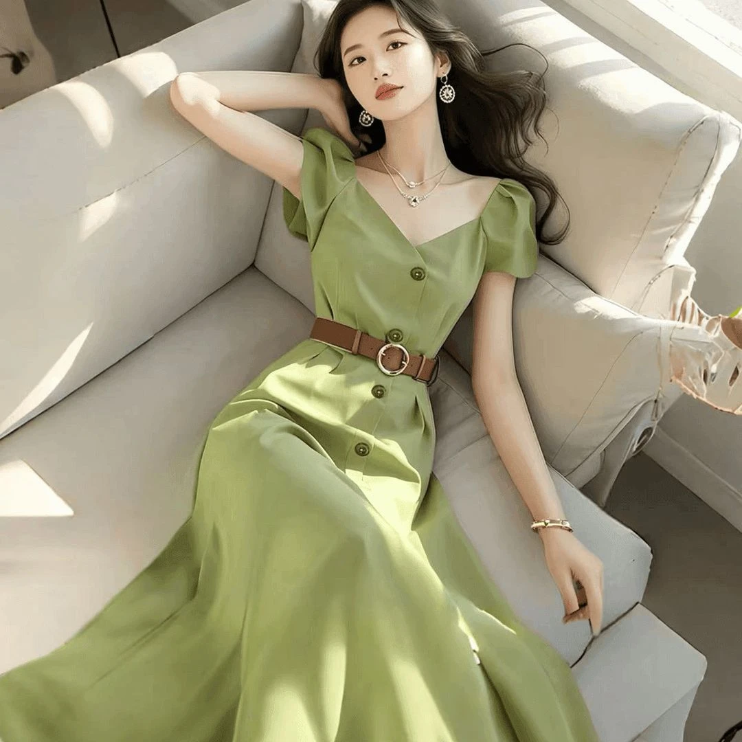 气质典雅2024新款端庄大气显瘦长裙高级感气质大方得体收腰连衣裙