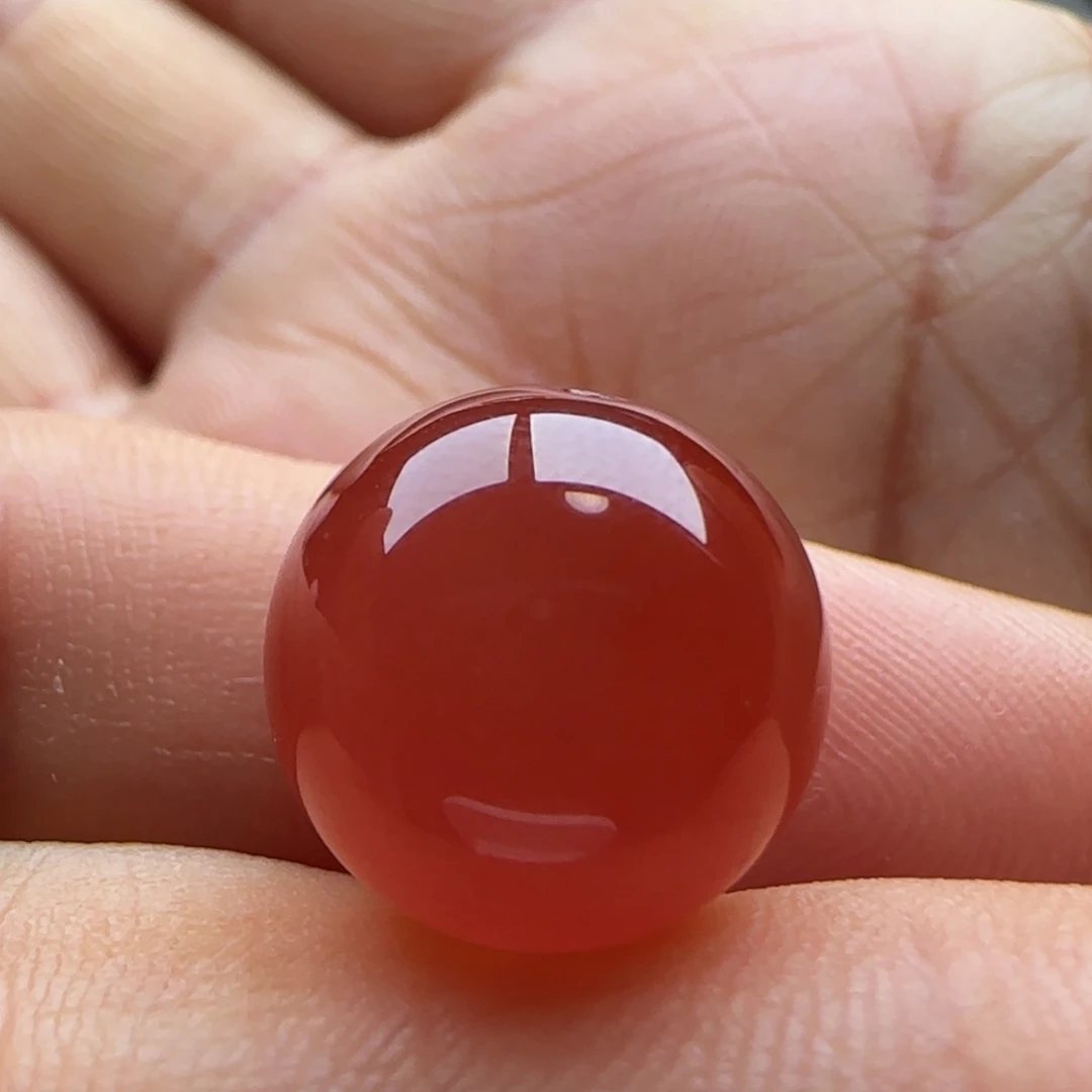 南红玛瑙未镶嵌圆珠13.8水线