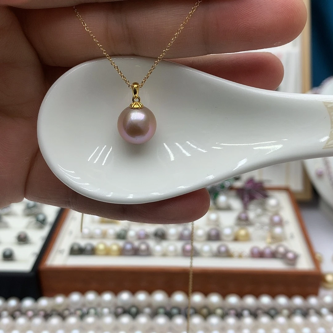 吊坠(不含链)银S925镶嵌淡水珍珠