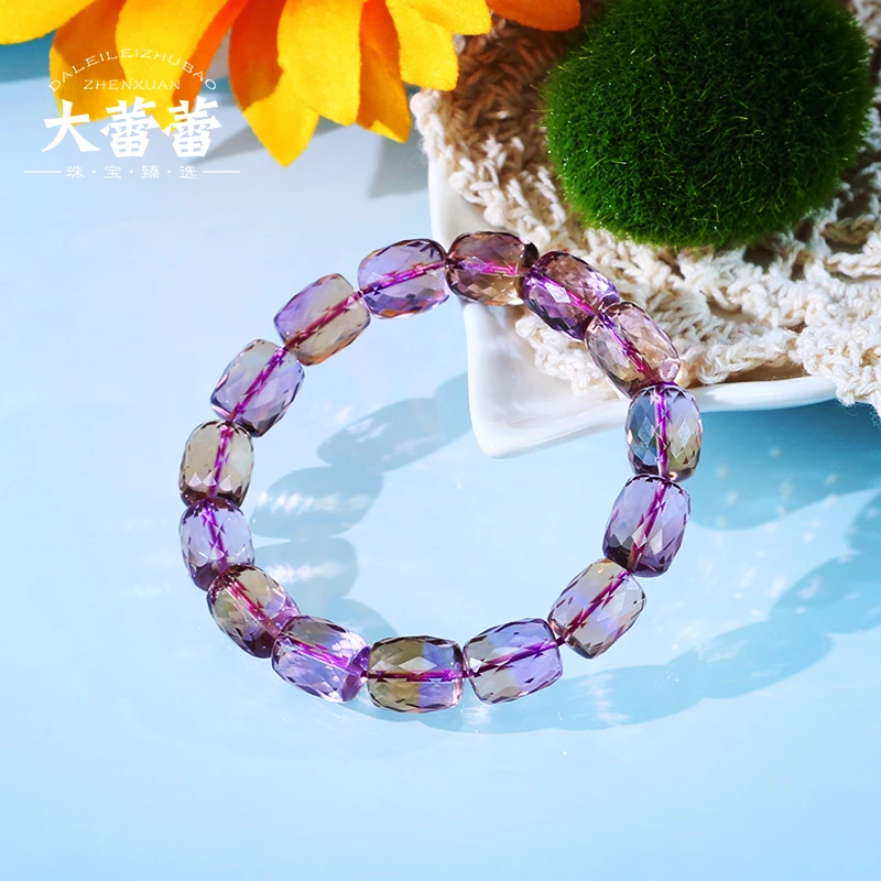 紫黄晶刻面桶珠单圈-多样性发其一245H50