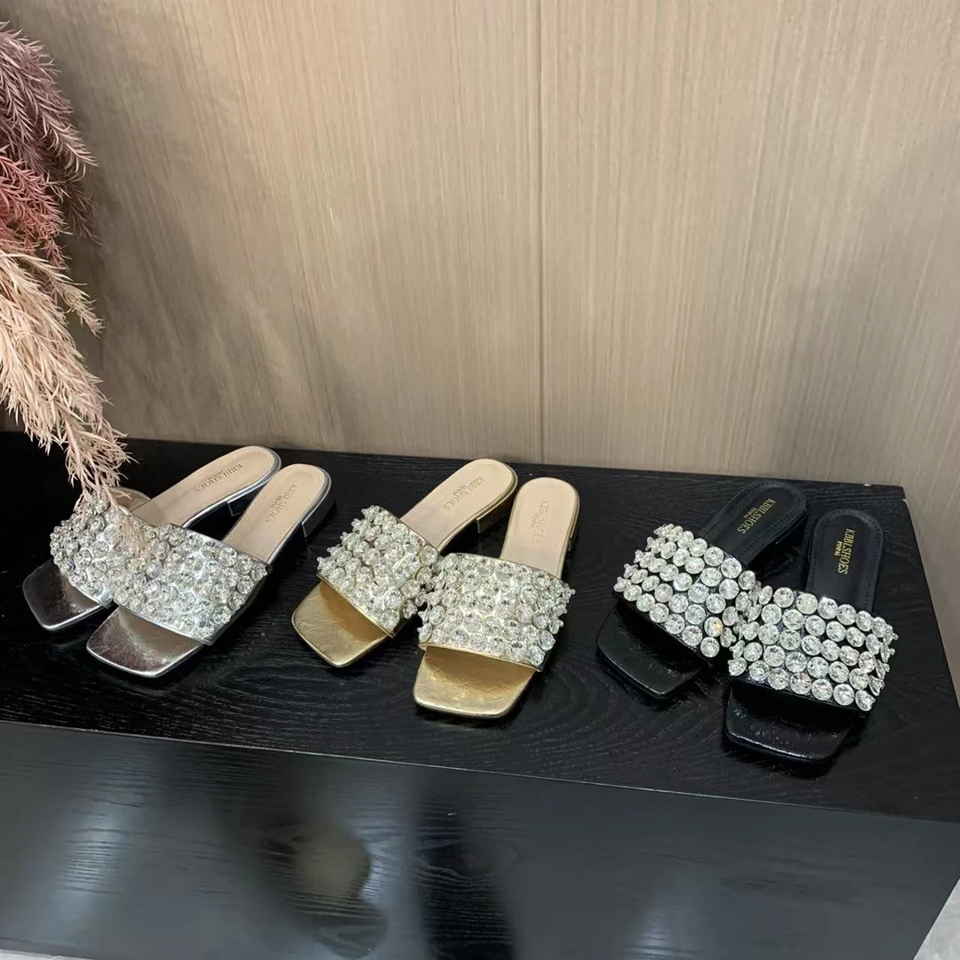 DACPAN-重工水钻粗跟凉拖 跟3  2025/盼·PP 806-28