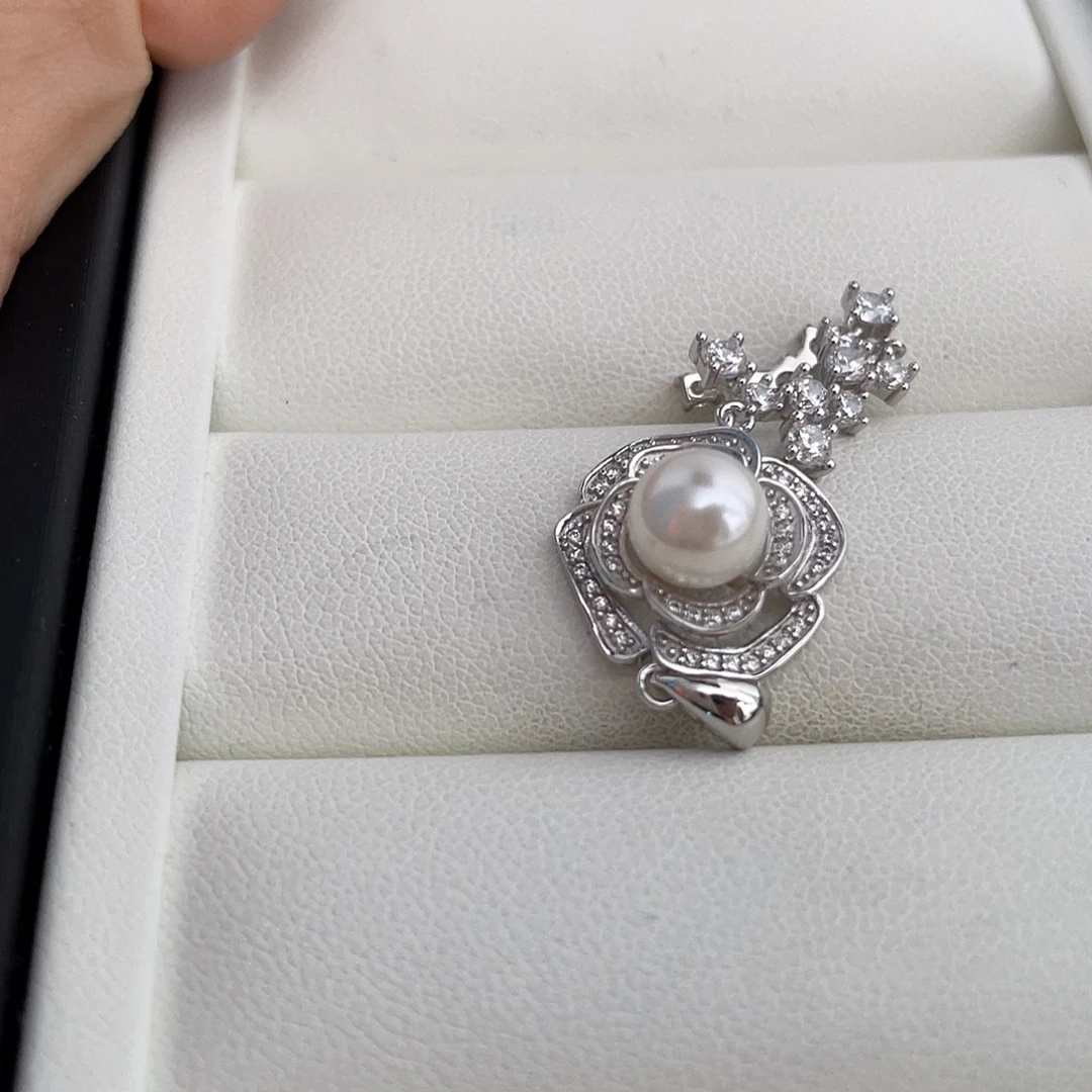 *****银S925镶嵌吊坠(不含链)海水珍珠