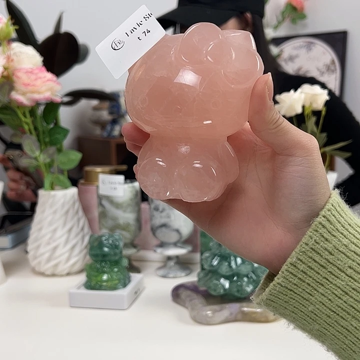 石材t74粉水晶kt猫