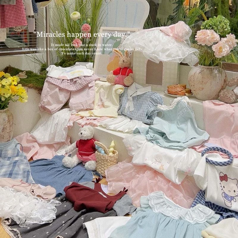 佑萌·25夏~小猫咪印花插肩袖T恤Y5353（汉服）