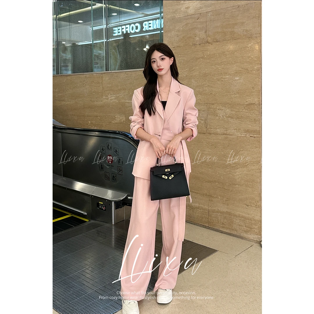 liixu高级感西装套装女新款设计感宽松显瘦休闲西服两件套JR-666