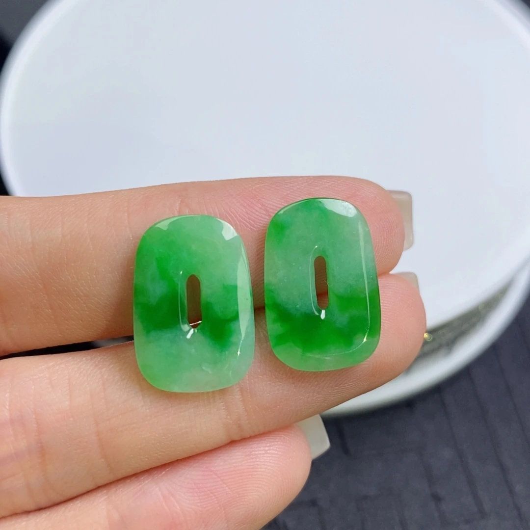 未镶嵌翡翠耳饰方糖耳饰