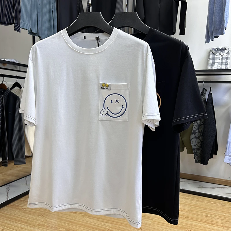 潮流时尚休闲微阔落肩袖宽松短袖T恤夏新品亲肤短T 24XH0064