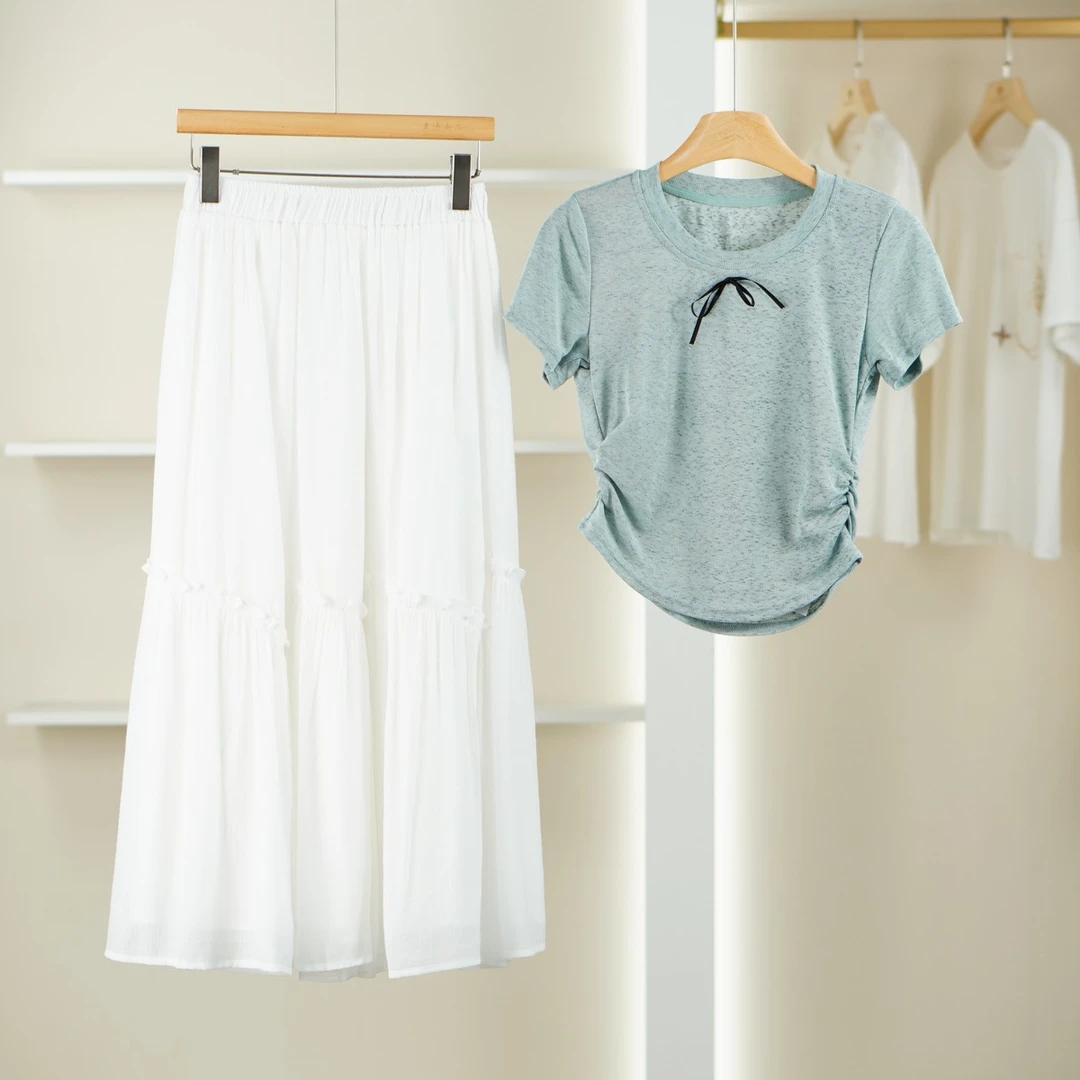 麦迪尚品【夕Y】50909527 修身上衣半身裙套装夏季女装品牌撤柜