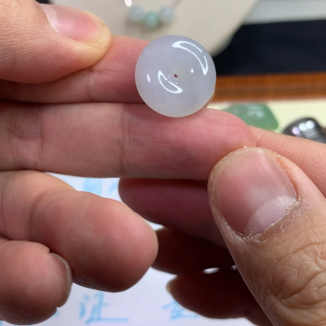 翡翠未镶嵌颈饰白冰平安扣